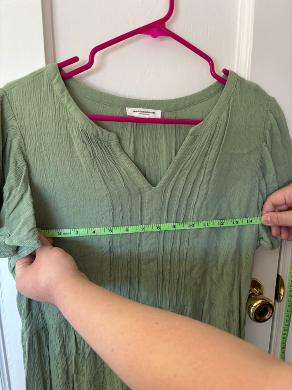 beachlunchlounge Sage Green V-Neck Maxi Dress - Picture 6 of 6